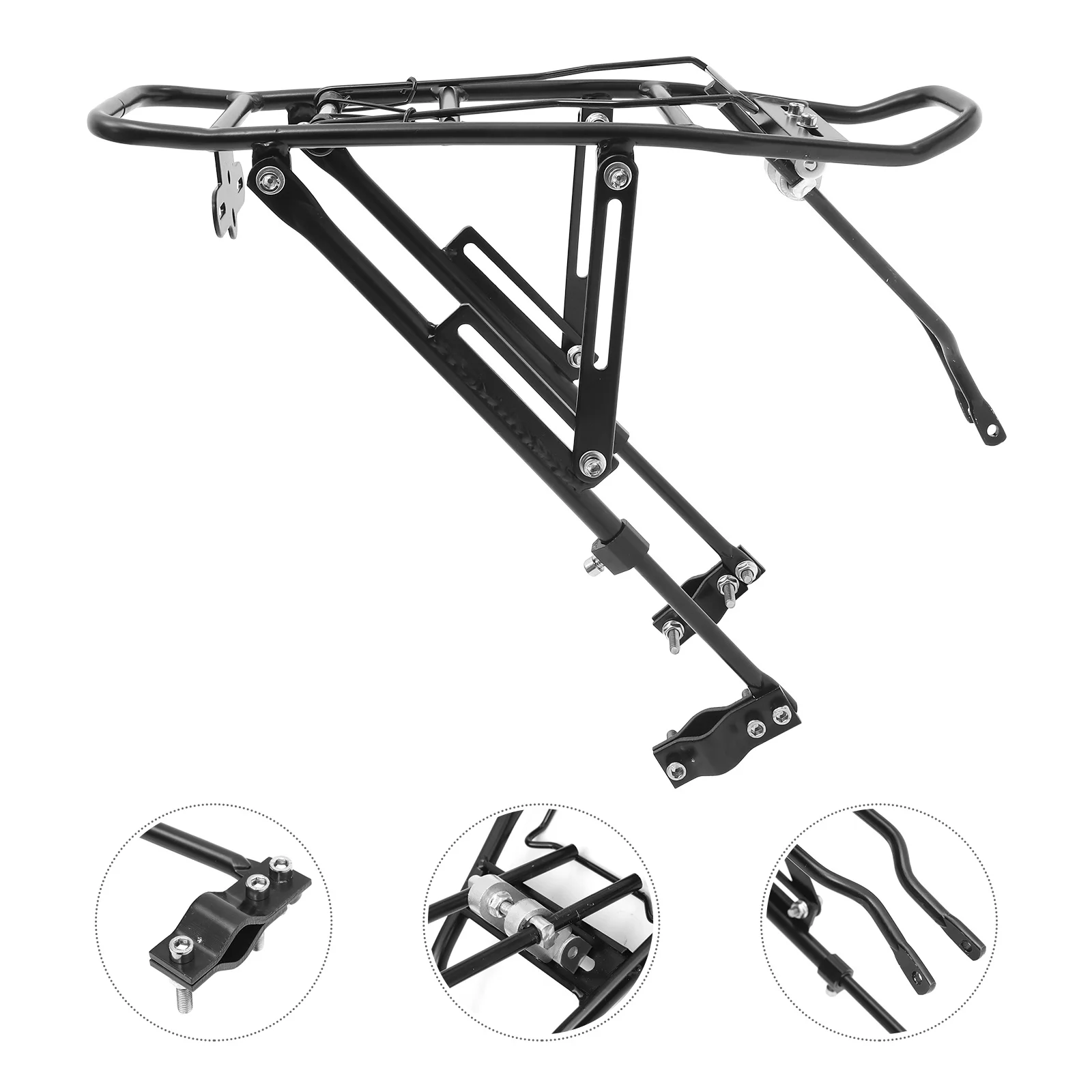 Premium Alloy Heavy Duty Adjustable Universal Bike Cargo Rack for Panniers Backpacks Baskets Cycling Luggage Rack