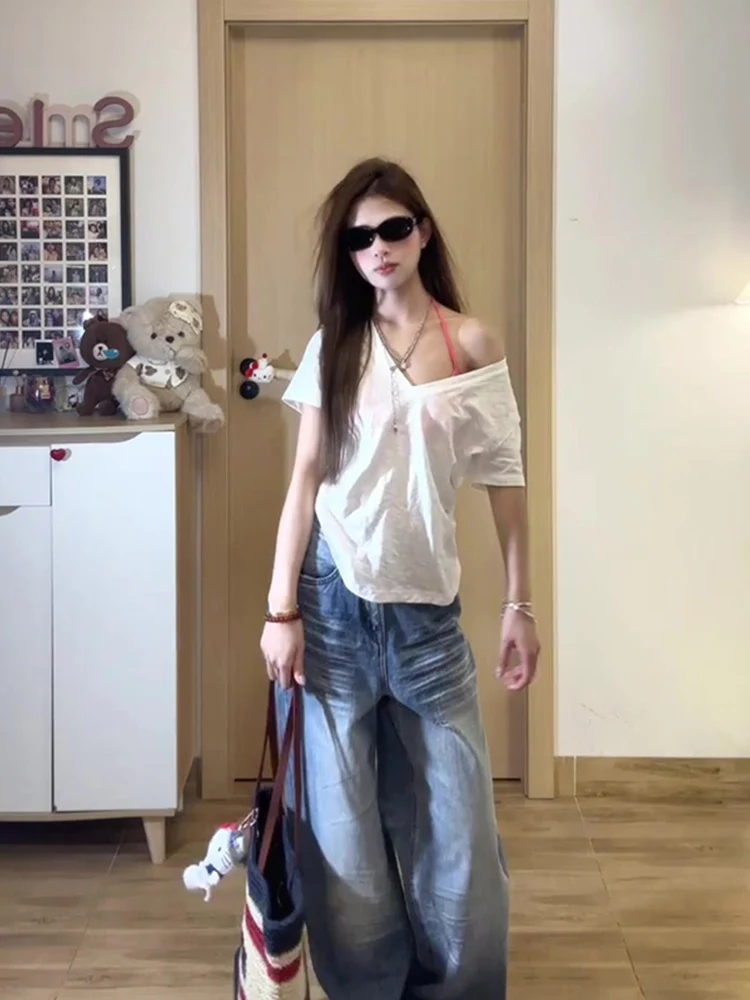 American Sle ort Sve V-Ne Design Slim Fit Women's T-irt Summer Casual Comfortable Breathable  Color Top