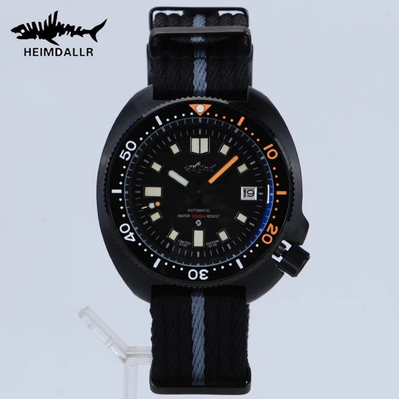 

HEIMDALLR Watch Men Black Turtle Automatic Watch Sapphire Crystal 20ATM Water Resistance Japan NH35 Mechanical Diver Watches