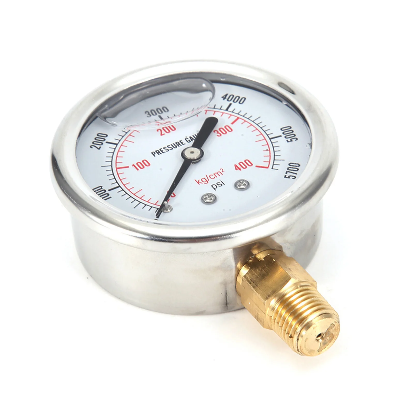 Fuel Pressure Liquid Filled Gauge Hydraulic Liquid Filled Fuel Pressure Gauge 0‑5700 PSI Thread Liquid Filled Pressure Gauge