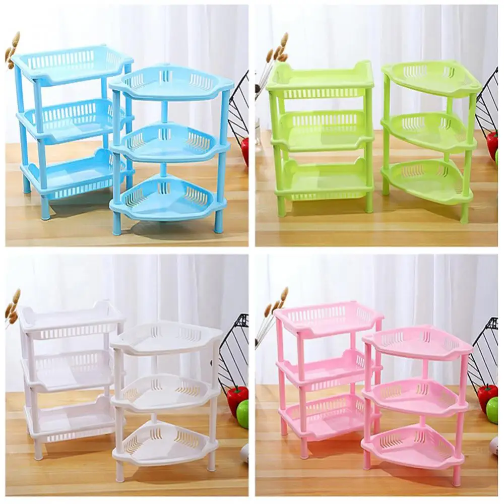 3 Layer Square Triangular Corner Bathroom Storage Rack Toiletry Holder Organizer