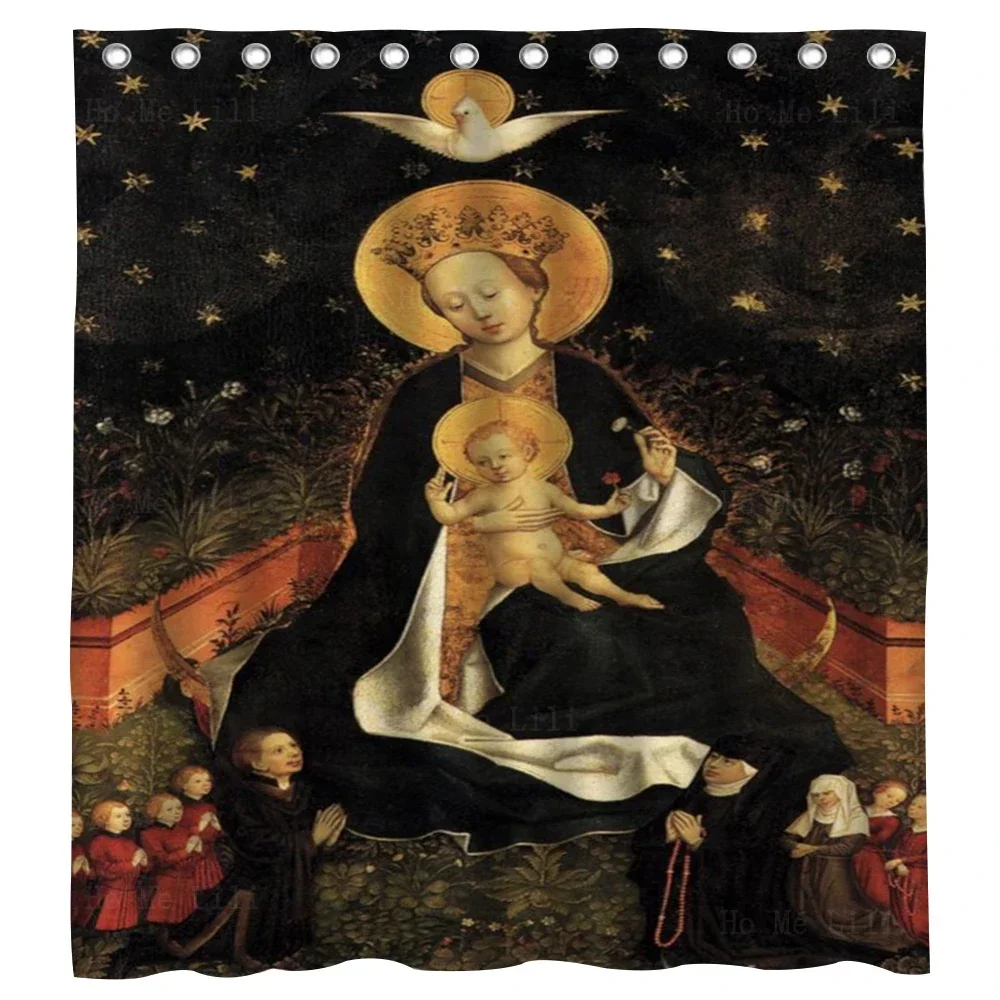 Mary Ark Of The Covenant Nativity Scene Christmas Icons Incarnate Of Holy Virgin Shower Curtain By Ho Me Lili For Bathroom Decor