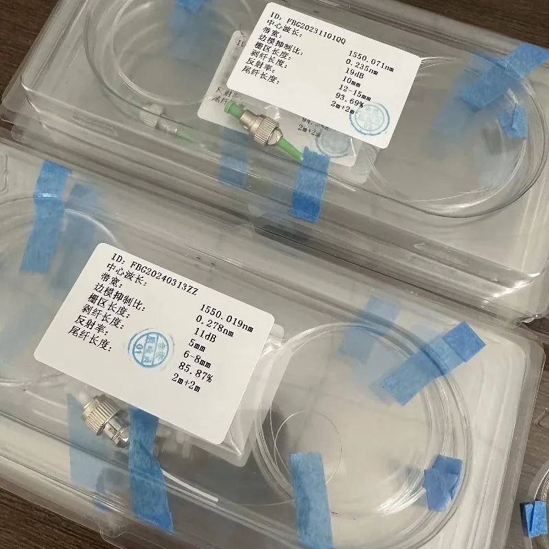 Vezel Bragg-rooster 1550 nm middengolflengte Fbg-instrumenten Sensor 5 mm FBG-lengte Vezel Bragg-rooster Optische array van FBG