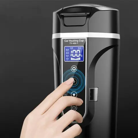 지능형 자동차 가정용 전기 주전자 보온병, 차 우유 온도 조절 가능, 여행용 물 가열 컵, 12V, 24V, 220V Best5