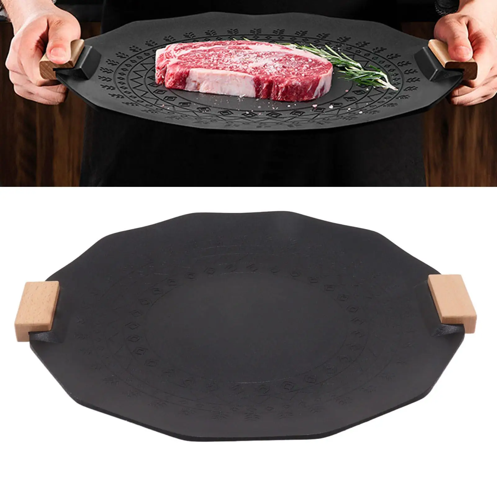 Non-Stick BBQ Pan Plate - Even Heat Distribution for camping & Outdoor Grilling