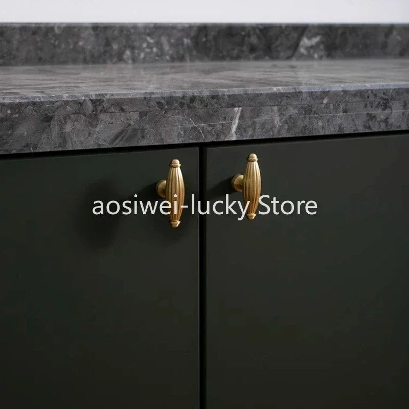 European Style Cabinet Handles Solid Brass Kitchen Cupboard Pulls Drawer Knobs Furniture Handle Hardware