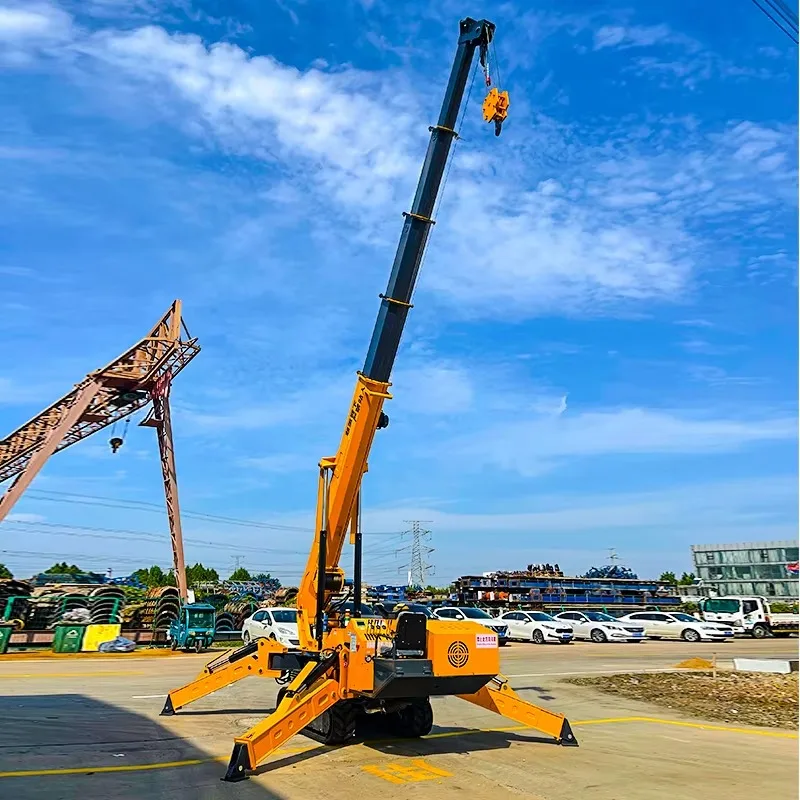 3 Ton Compact Track Crane Spider Mechanical Structure For Residential Renovation Projects Narrow Alleyways Mobile Lift