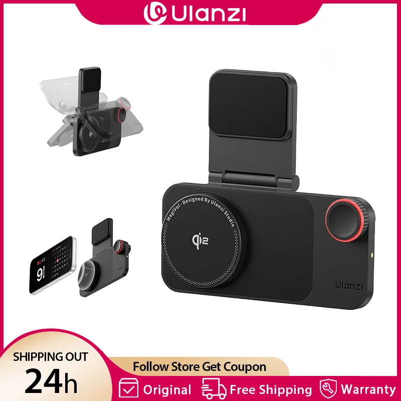 Ulanzi CW15 マグネット式ワイヤレス充電器 iPhone 17 16 15 Pro Max対応 15W Qi2急速充電 210 °   調整可能なハンドグリップダイヤルコントロール
