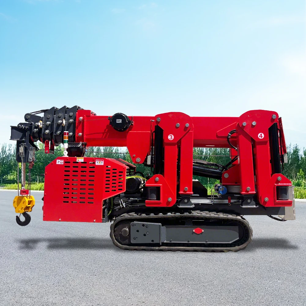 3 Ton Spider Crane Remote Control Telescopic Crane 5 Ton Electric Diesel Mini Crane Claw Machine 17m 19m 21m for Construction
