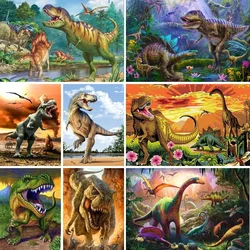 Diamond Art Set 5d Diy Dinosaur Beads Embroidery Set Animal Embroidery Diamond Painting Mosaic Decoration Handmade Hobby Gift