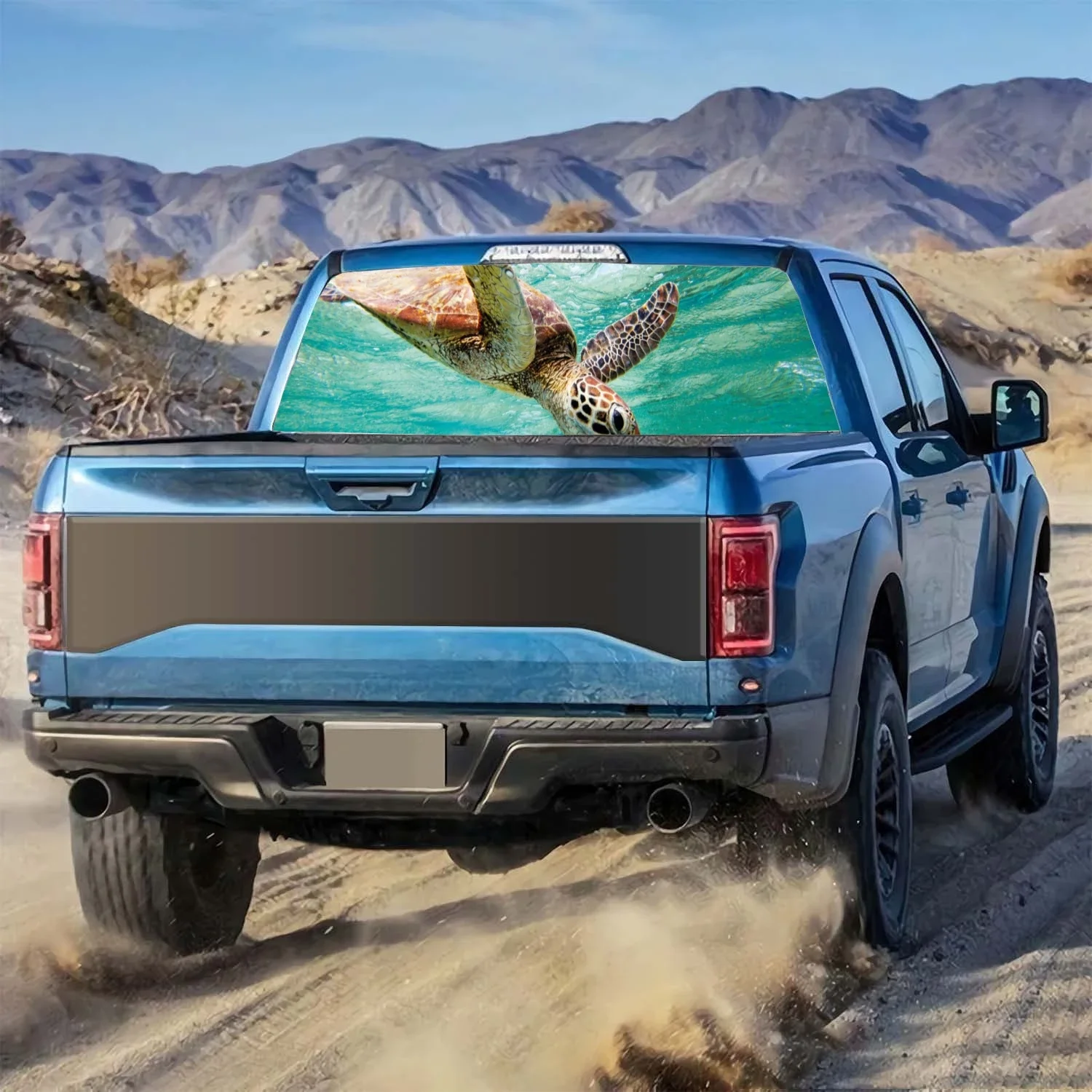 Roaming Sea Turtles Car Accessories Rear Windshield Sticker Truck Window See Through Perforated Back Window Vinyl Decal Decor