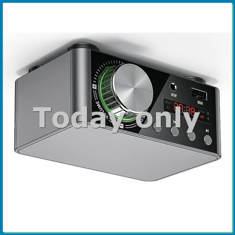 50W + 50W 100W Bluetooth 5.0 Amplifier Digital Audio Power Amp Class D USB AUX TF Home Theater HiFi Stereo Silver Gray-A86Z
