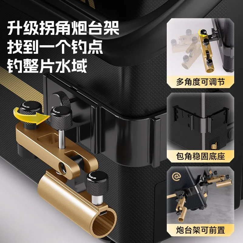 Fishing Box with Corner Storage: Complete Fishing Gear Set—Extra-Sturdy, Large-Capacity Fishing Box That Can Seat a Person