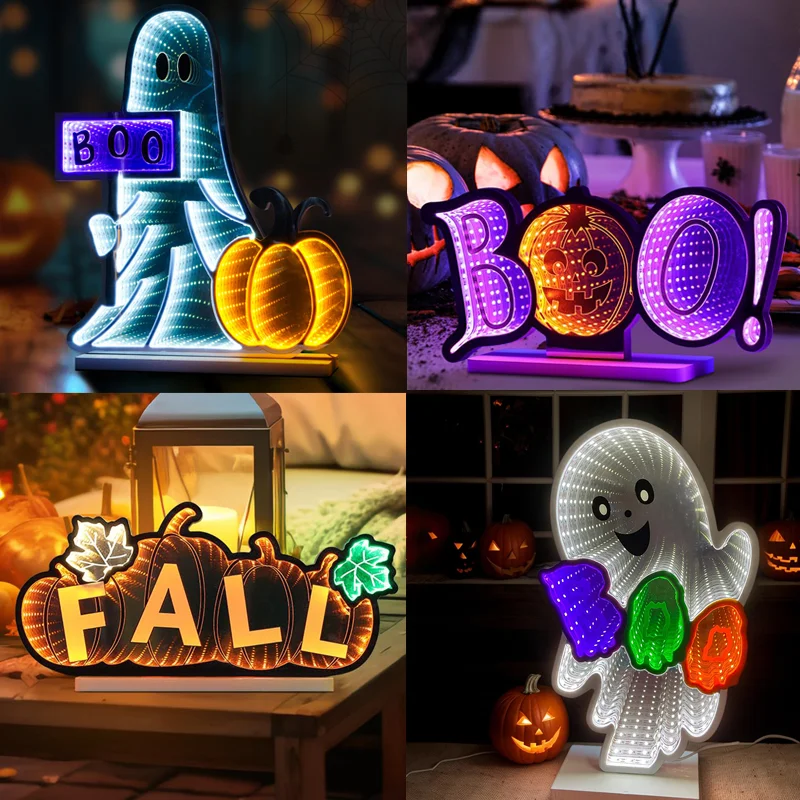 

3D зеркальный туннельный светильник «Бесконечность», неоновая вывеска «Снеговик», красочный зеркальный туннельный светильник «Бесконечность», настенный декор для рождественской вечеринки, спальни