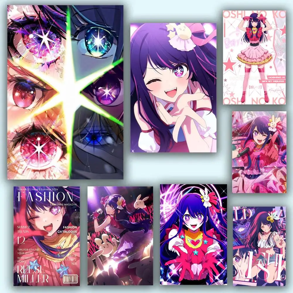 ملصق HD أنيمي موضوع ساخن المغني/OST/فيلم مقاوم للماء عصا ذاتية ديكور المنزل أنيمي O-Oshi No Ko Hoshino Ai #1