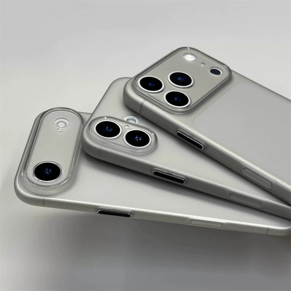 0.7 MM Ultra Thin Matte Translucent Soft TPU Case For iPhone 18 17 Pro Max Air 16 15 14 13 12 Pro Button Camera Protection Cover