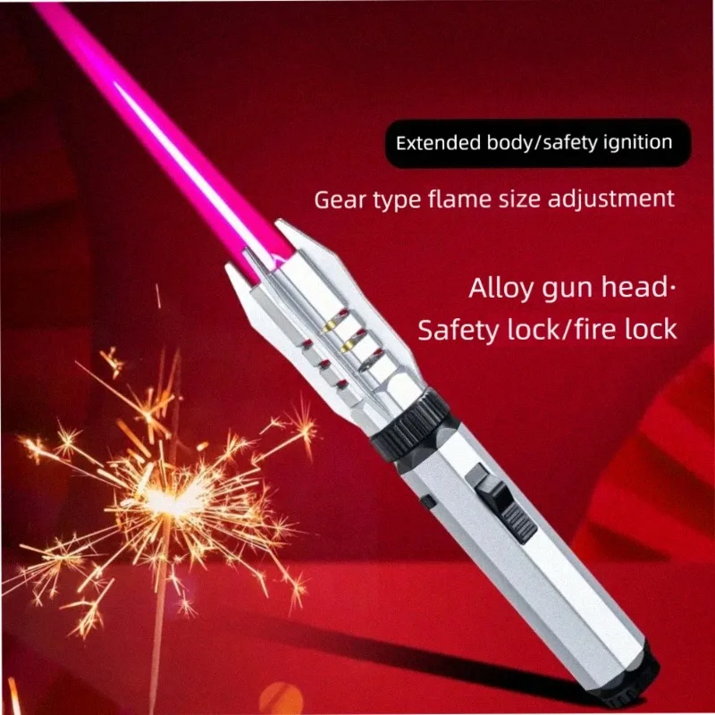 High Temperature Metal Portable Direct-injection Cigar Lighter, Outdoor Barbecue Charcoal Special Inflatable Welding Gun
