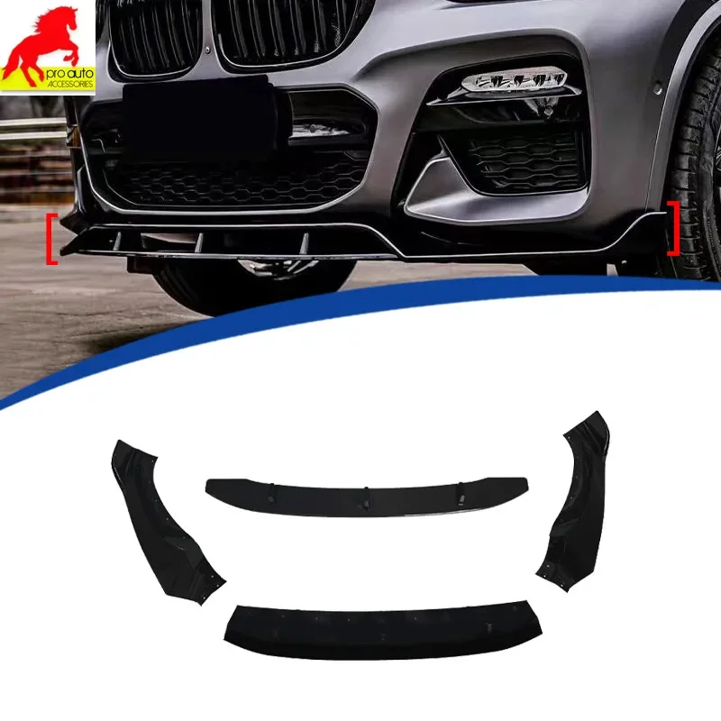 

4 PCS Front Bumper Lip Guard Trim Cover Canards Splitter for BMW X3 X4 G01 G02 2017-2021 Spoiler Diffuser Car Accessories