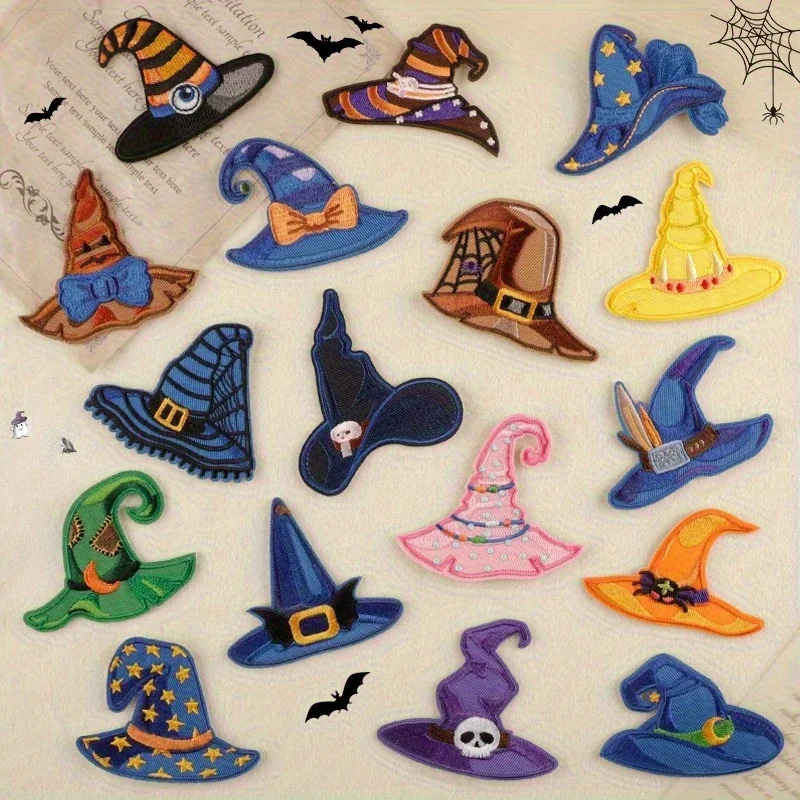 

Embroidered Labels Adhesive Patches Accessories Halloween Hats Embroidered Stickers Fabric Stickers