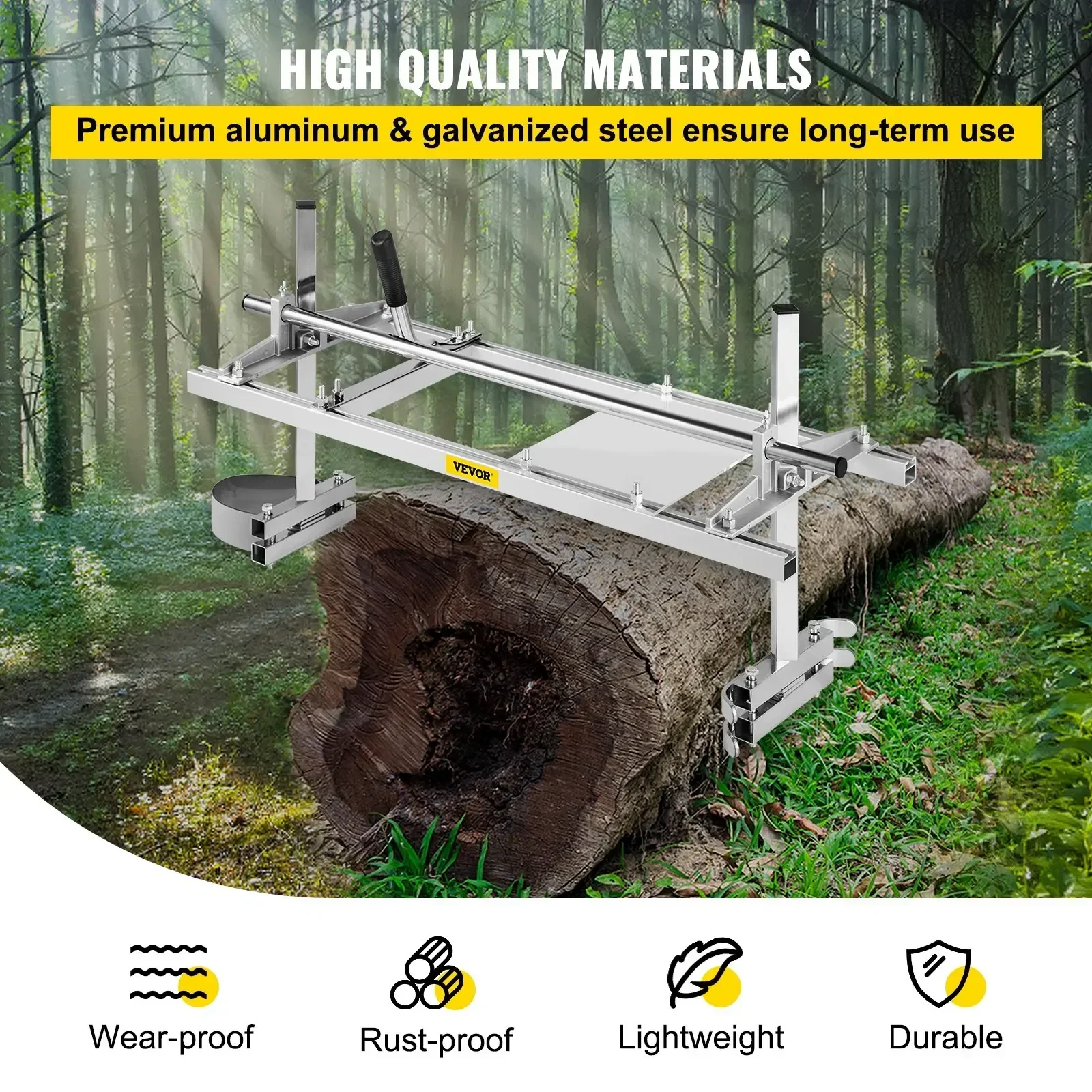 Vevor Kettingzaag Molen Planking Frezen 14-24 Inch Geleidestang Hout Hout Hout Snijden Zagerij Aluminium Stalen Ketting Zaagmolen