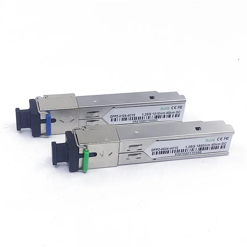 2 sztuk 1 para 1.25G BiDi SFP 1310nm-TX/1550nm-RX 40km DDM moduł nadawczo-odbiorczy dla Cisco / H3C / HP i więcej marki