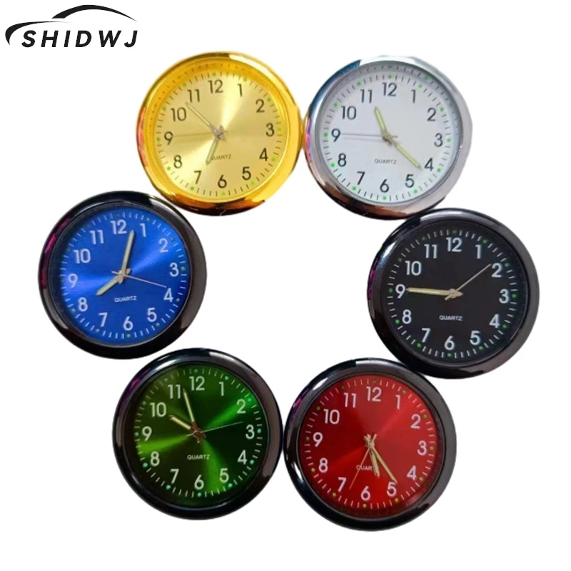 Automobile Clock Dashboard Car Clock Interior Decor Portable Mini Clock Decoration Luminous Analog Watch Ornaments For Cars