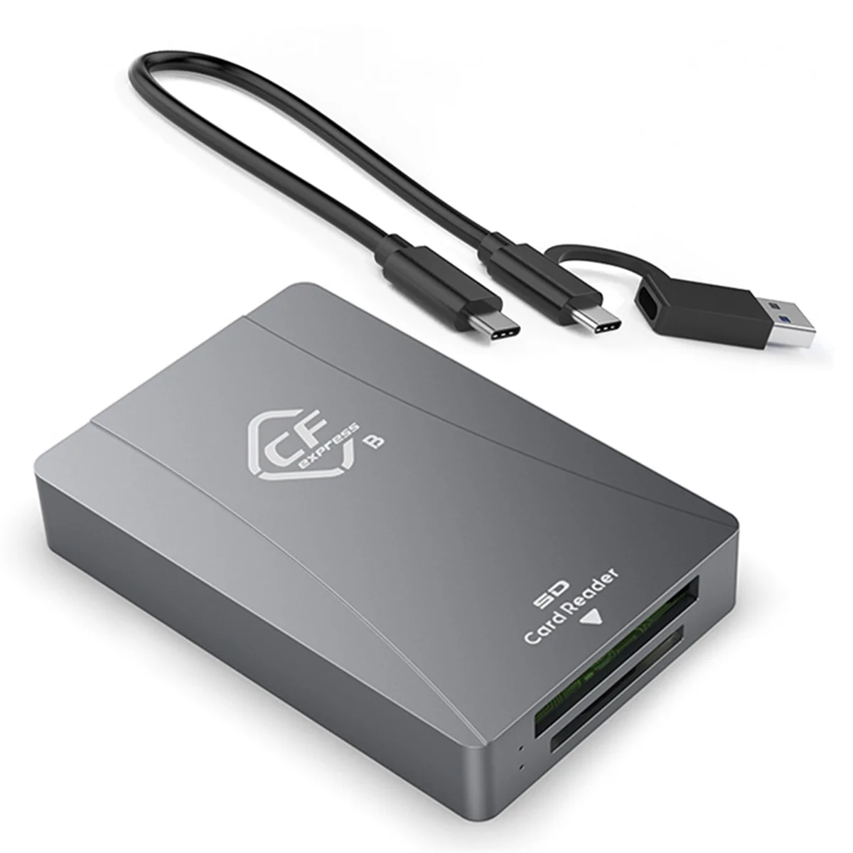 ABJZ CFexpress Tipo B e Lettore di Schede SD Lettore CFexpress B USB 3.2 Gen 2 10 Gbps, Adattatore CFexpress USB-C e USB-A 2 in 1 Tipo B