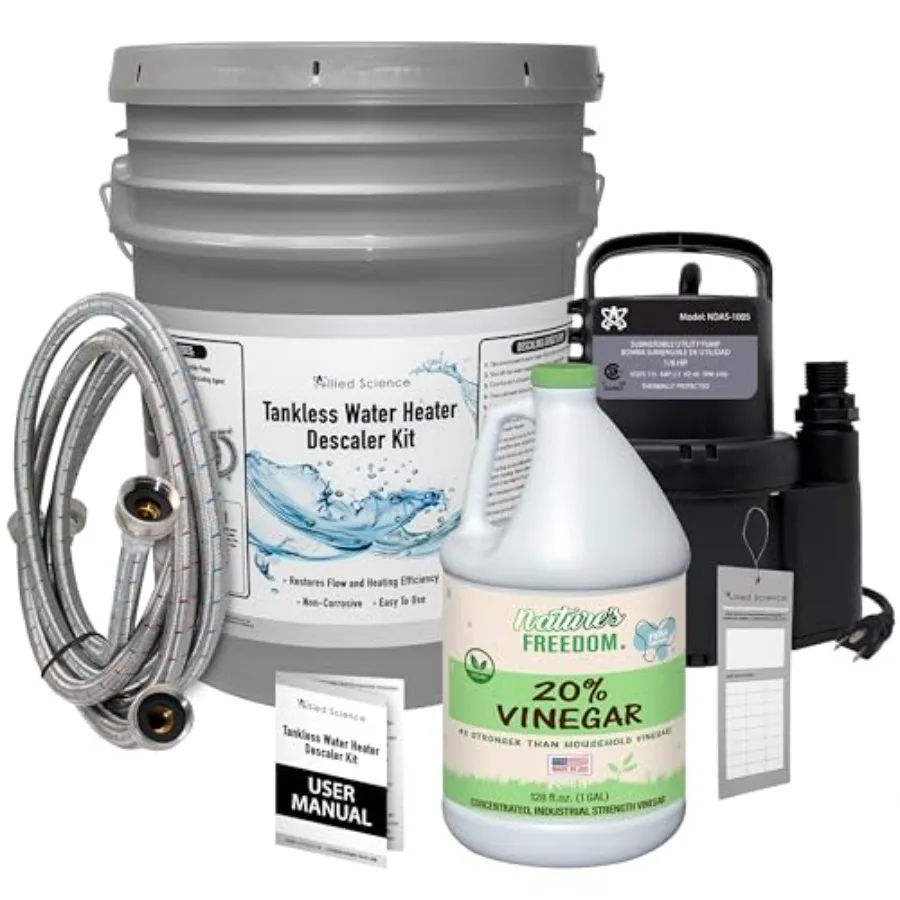 

Комплект для заподлицо безрезервуарного водонагревателя со скацентрированным уксусом на галлон, разбавляет на 4 галлона для эффективного масштаба и минерального здания R