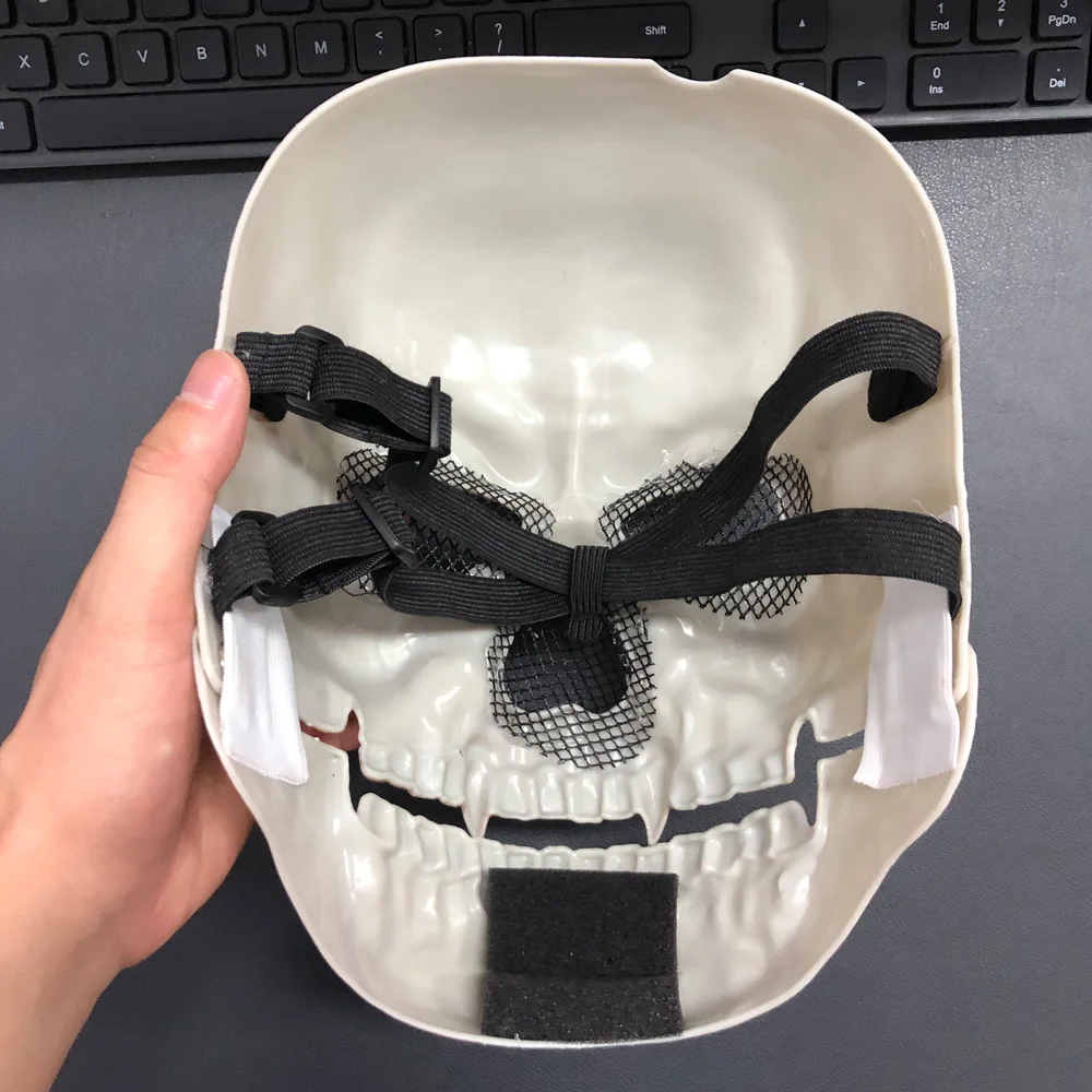 Halloween Moveable Mouth Skull Mask Cosplay Horror Bloody Skeleton Killer Demon Plastic Helmet Haunted House Party Costume Props