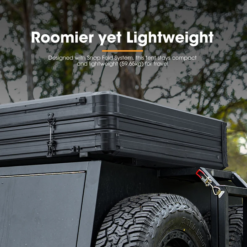 Aluminum Hard Roof Top Tent Quick Setup Waterproof Overland Camping Shelter 4X4 SUV Truck Off Road Vehicle