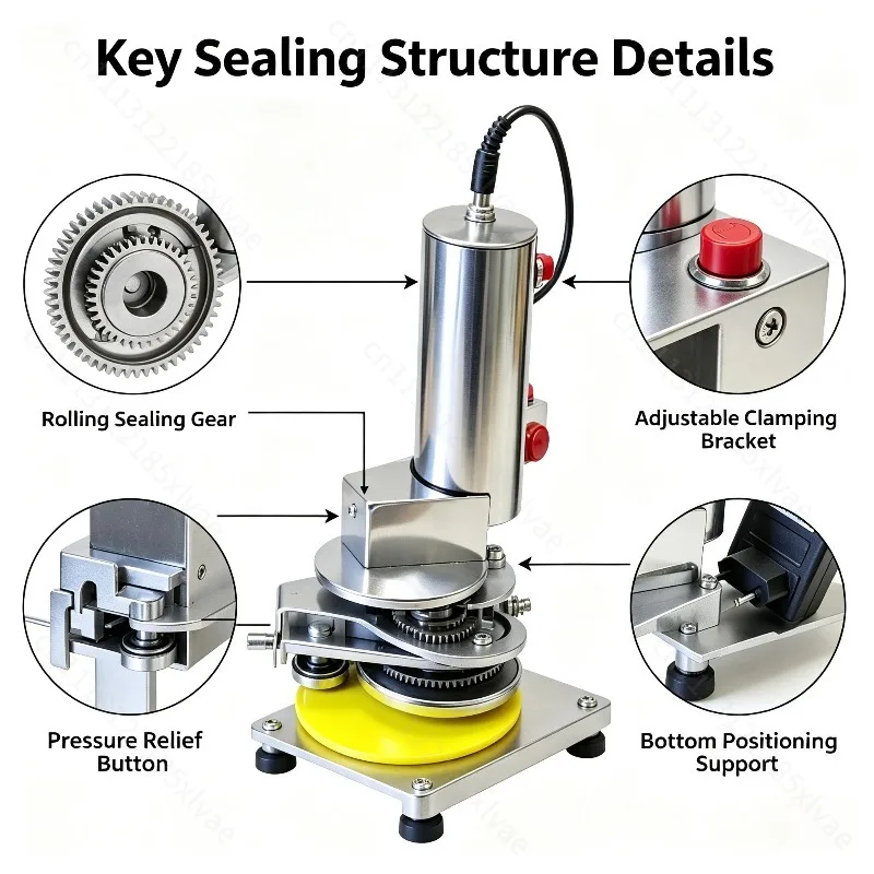 Household Tin Can Sealer, Electric Automatic Can Sealing Machine for Kitchen Food Packaging Operation