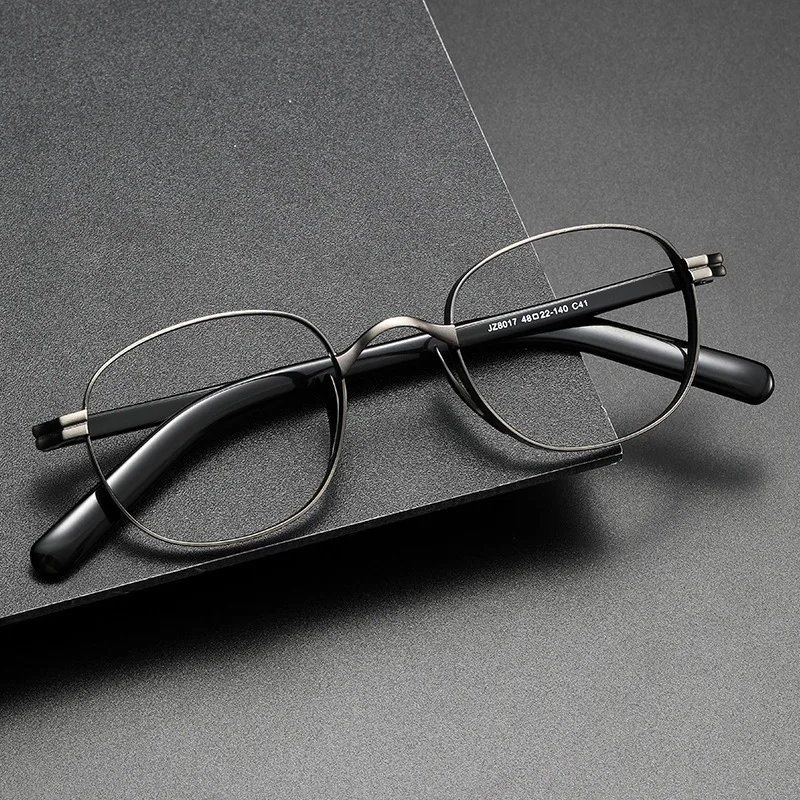 ALICIA Luxury Fashion Retro Round Eyewear Widened Design Ultra Light Alloy Spectacle Optical Prescription Frames Man Woman