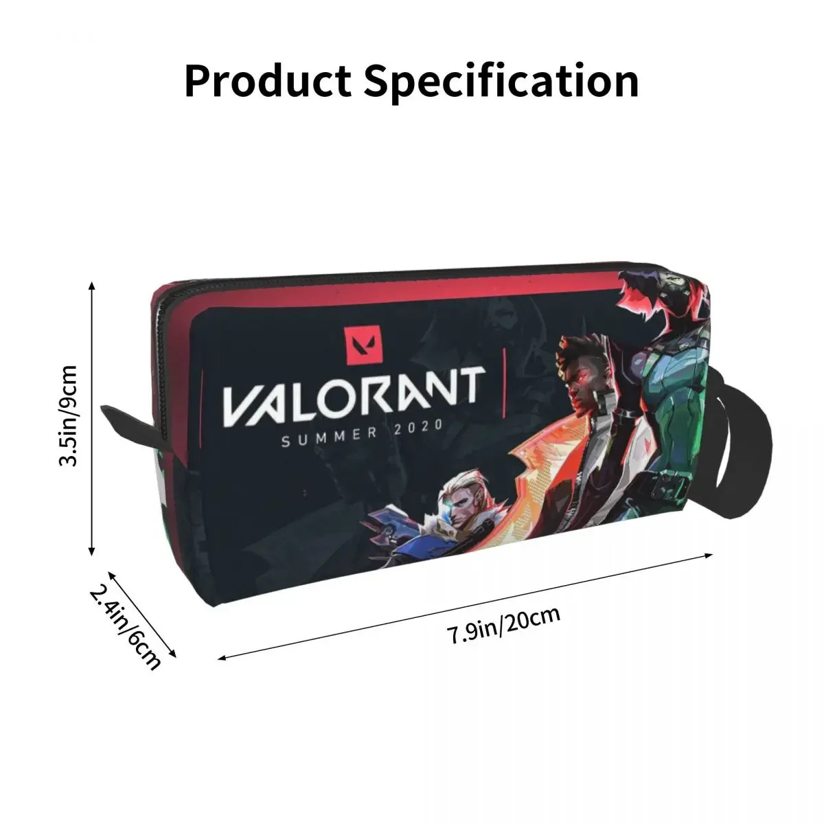 Valorant Shooting Game Computer Pencil Cases Large Capacity Pen Bags Pen Box Pencil Pouch For Boys Girls Stationery Makeup Bag