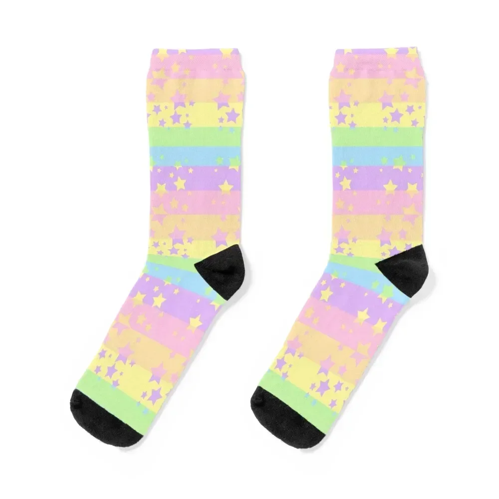 

Pastel rainbow and stars Socks happy valentine gift ideas Socks Ladies Men's