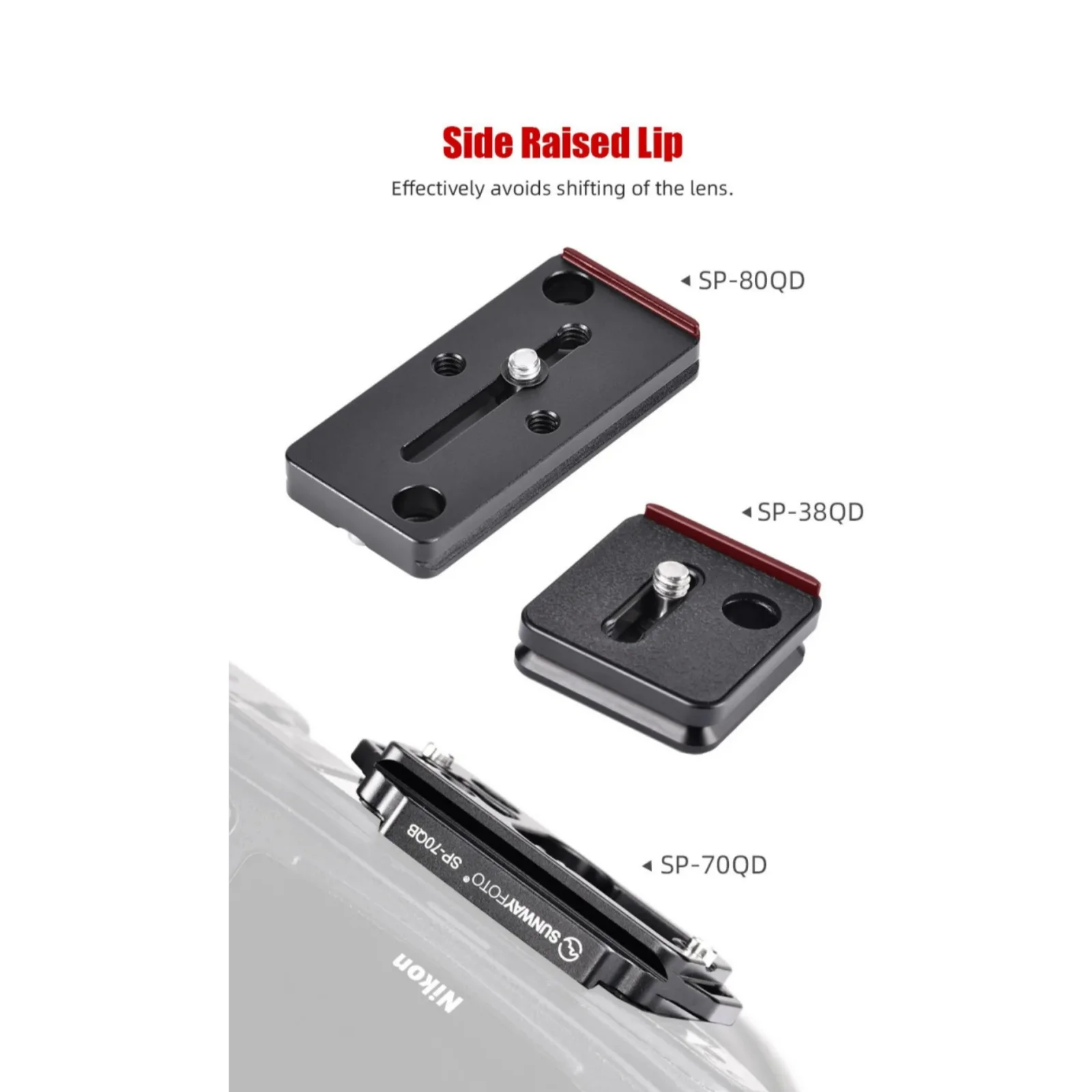 SUNWAYFOTO Arca Swiss Quick Release Plate Camera QR Plate with QD Sling Mount