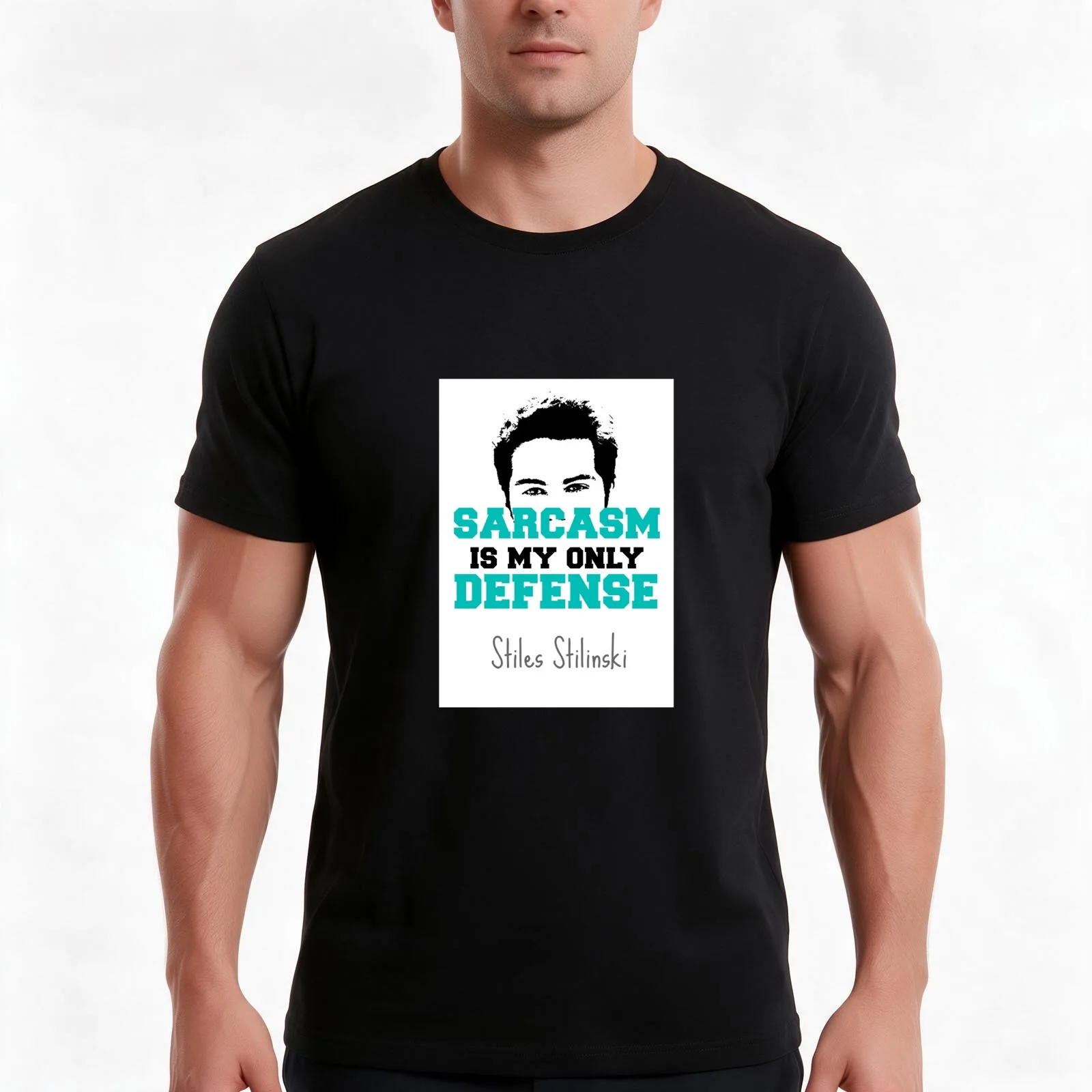 teen wolf stiles stilinski T-Shirt, Summer Casual Cotton Tee, Oversized Streetwear Tops, Vintage Graphic Print, Unisex Men Women
