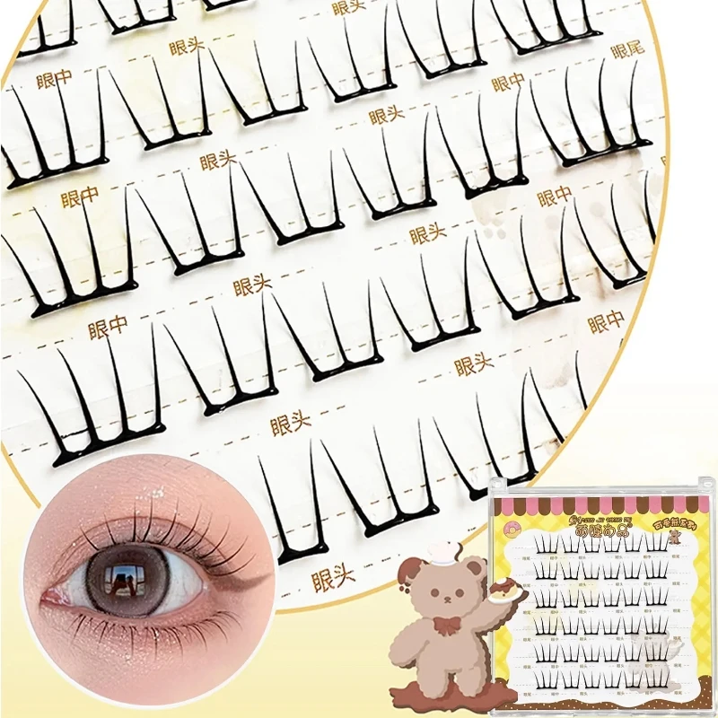 Glue-free Ultra-thin False Eyelashes Natural Noglue Eyelashes Segmented Curl Eyelash Clusters Eyelash Glue Manga Lashes