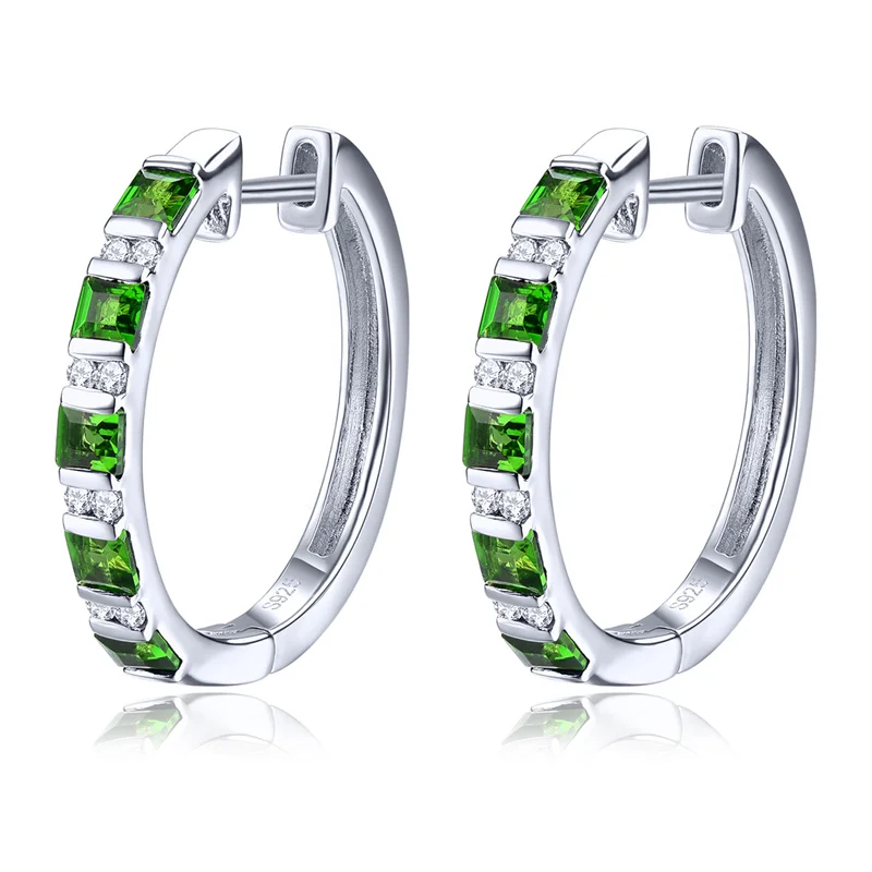 

Natural Chrome Diopside Solid Sterling Silver Clip Earring 1.5 Carats Classic Romantic Women Style Fine Jewelrys Anniversary