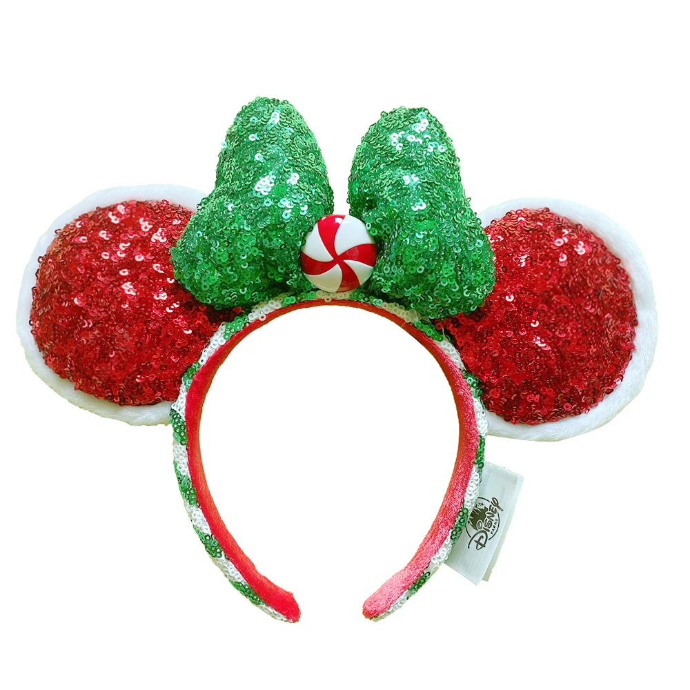 Disney Mickey Mouse Ear Headband Amusement Park Hair Hoop Fish Scale Sequin Mesh Party Headwear Girl Toy Birthday image 3