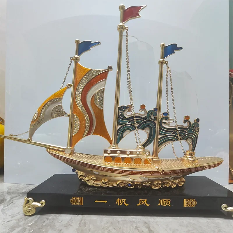 High End Smooth Sailing Ornament Opening Gift Office Decoration Handicraft Wine Cabinet Housewarming Gift Premium Decor