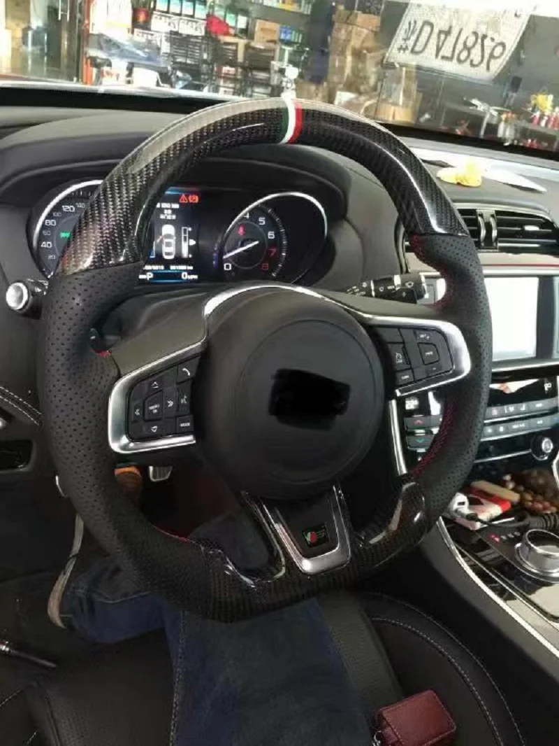 Carbon Fiber Steering Wheel Modification Fit For Jaguar XE XF XJ Fir F-PACE Interior Modified Accessories