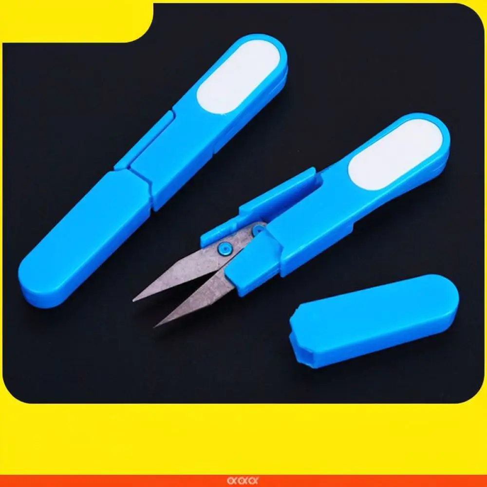 Sharp U Tip Thread Cutter Safety Case Lightweight Scissor For Fishing Line Textile Sewing Crafting Hobby Work