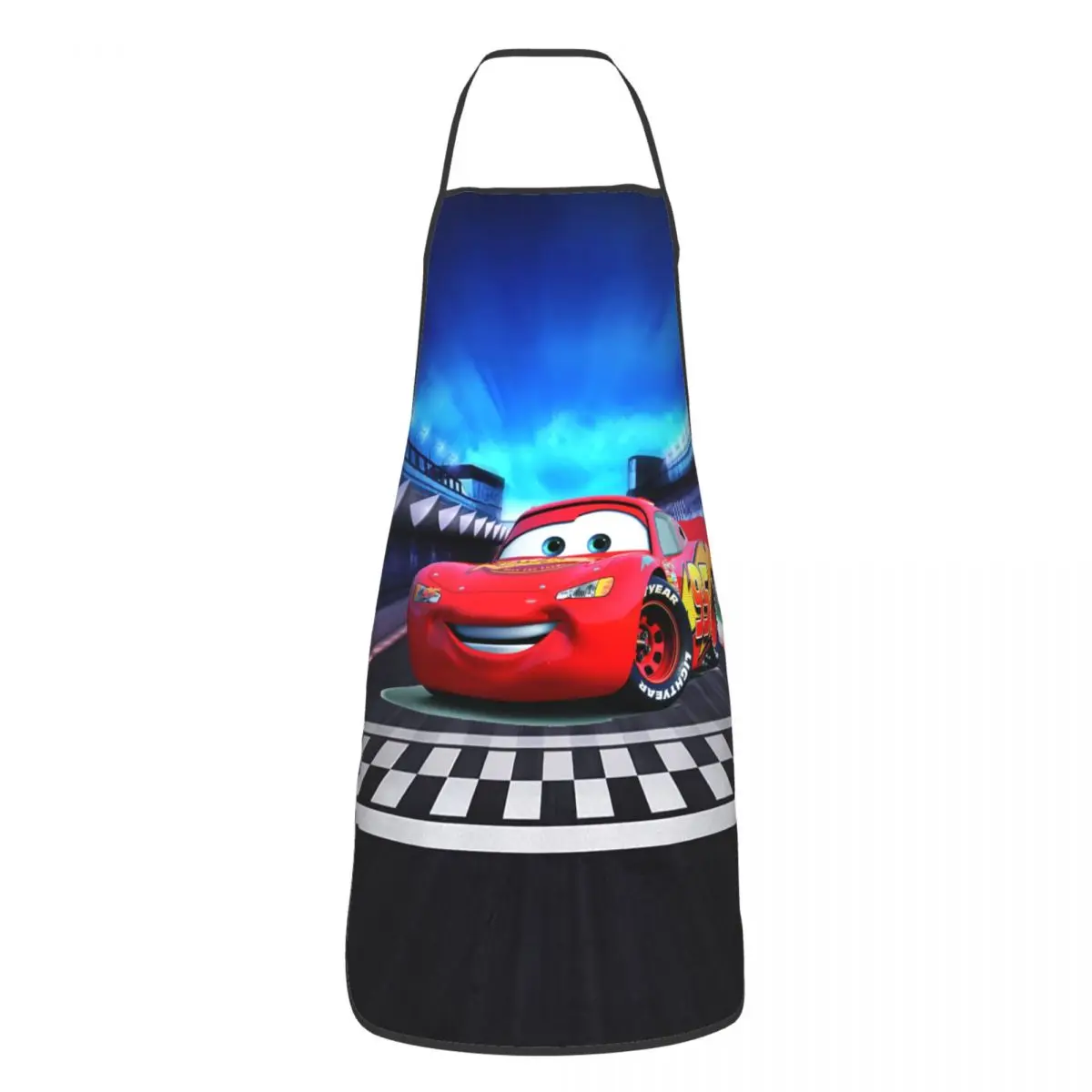 Custom Cartoon Pixar Cars Apron for Women Men Unisex Bib Cooking Kitchen Tablier Cuisine Chef Painting