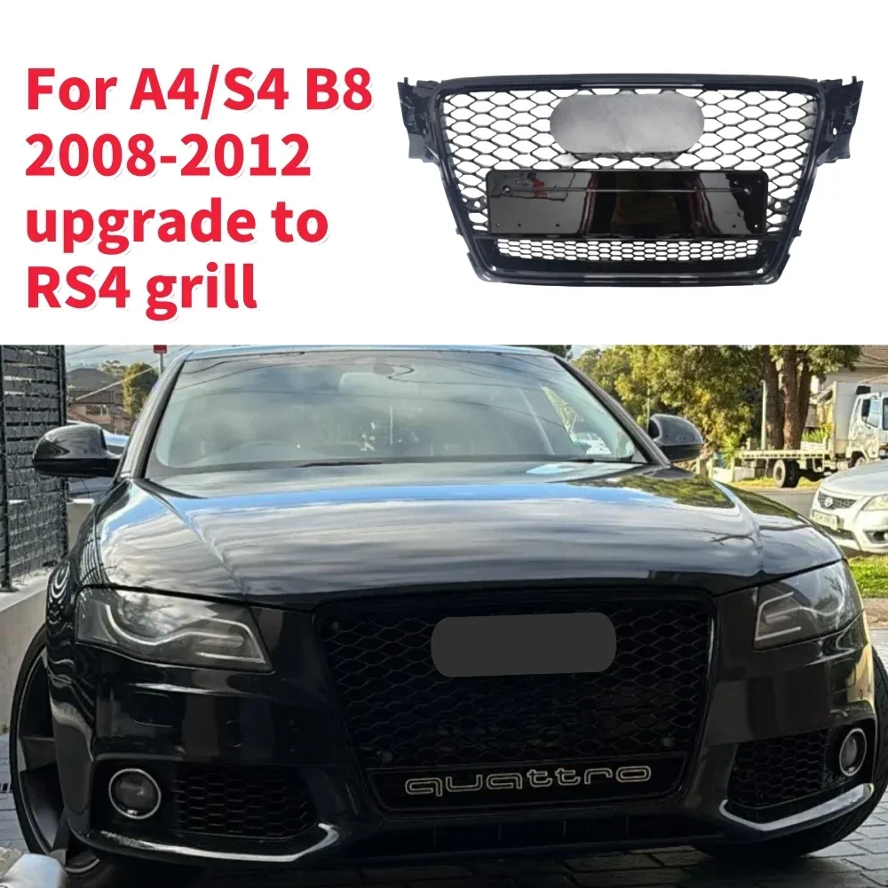 

For RS4 GrillRacing Grills Front Hood Grille Car Front Bumper Grill Center Grille for A4/S4 B8 2008-2012