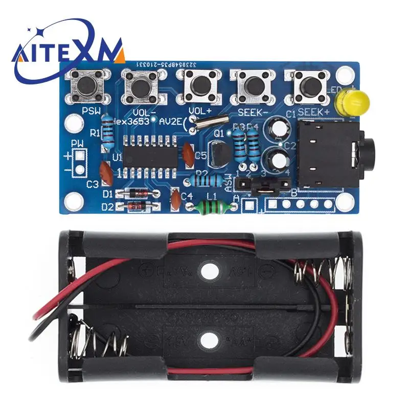 DIY Electronic Kits Wireless Stereo FM Radio Receiver Module PCB 76MHz-108MHz DC 1.8V-3.6V YANXD