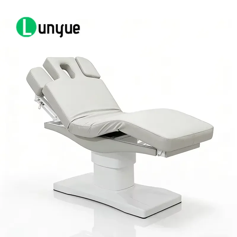 Modern White 3 Motor Electric Massage Bed Luxury Cosmetologist Furniture for Eyelash Treatment Beauty Spa