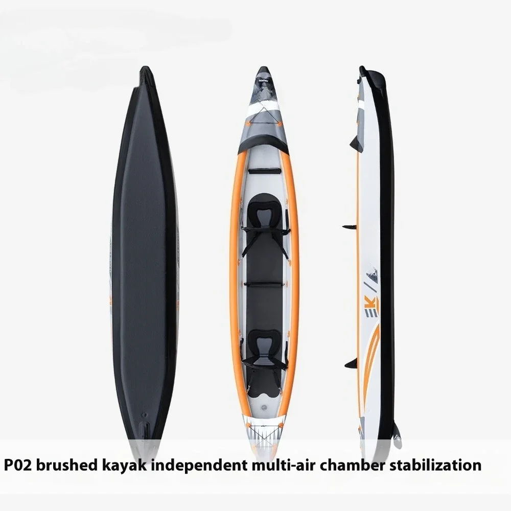 Inflatable Kayak Rafting Inflatable Single and Double Racing Pvc Boat Multiple Air Chambers Detachable Backrest Seat for Fishing