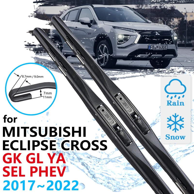 Car Front Wiper Blades For Mitsubishi Eclipse Cross GK GL YA 2017~2022 SEL Cleaning Windshield Windscreen Brushes Accessories