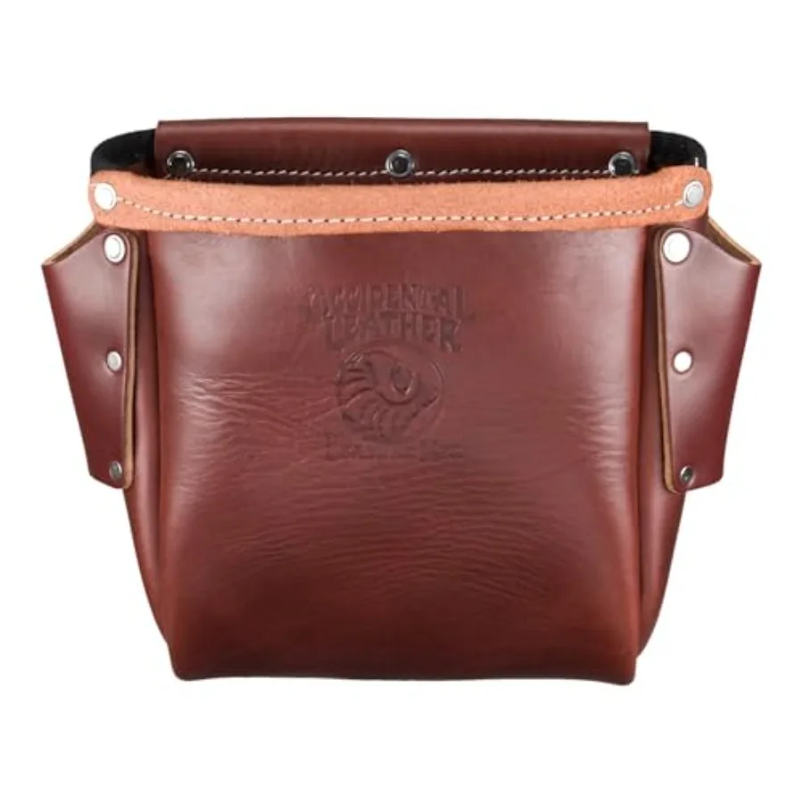 

Iron Workers Leather Bolt Bag - - 3 Pockets and Tool Holders - Compact - Made in USA