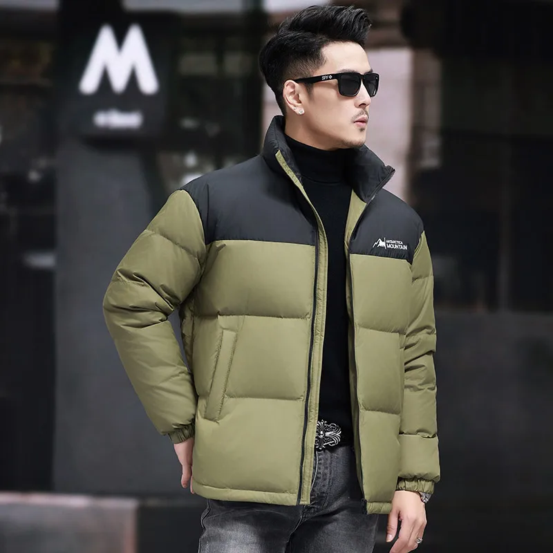 YEAE Stand Collar Contrast Color Short Down Jacket Designer Clothes Men Duck Down Lightweight Padded Jackets Winter Coat Men